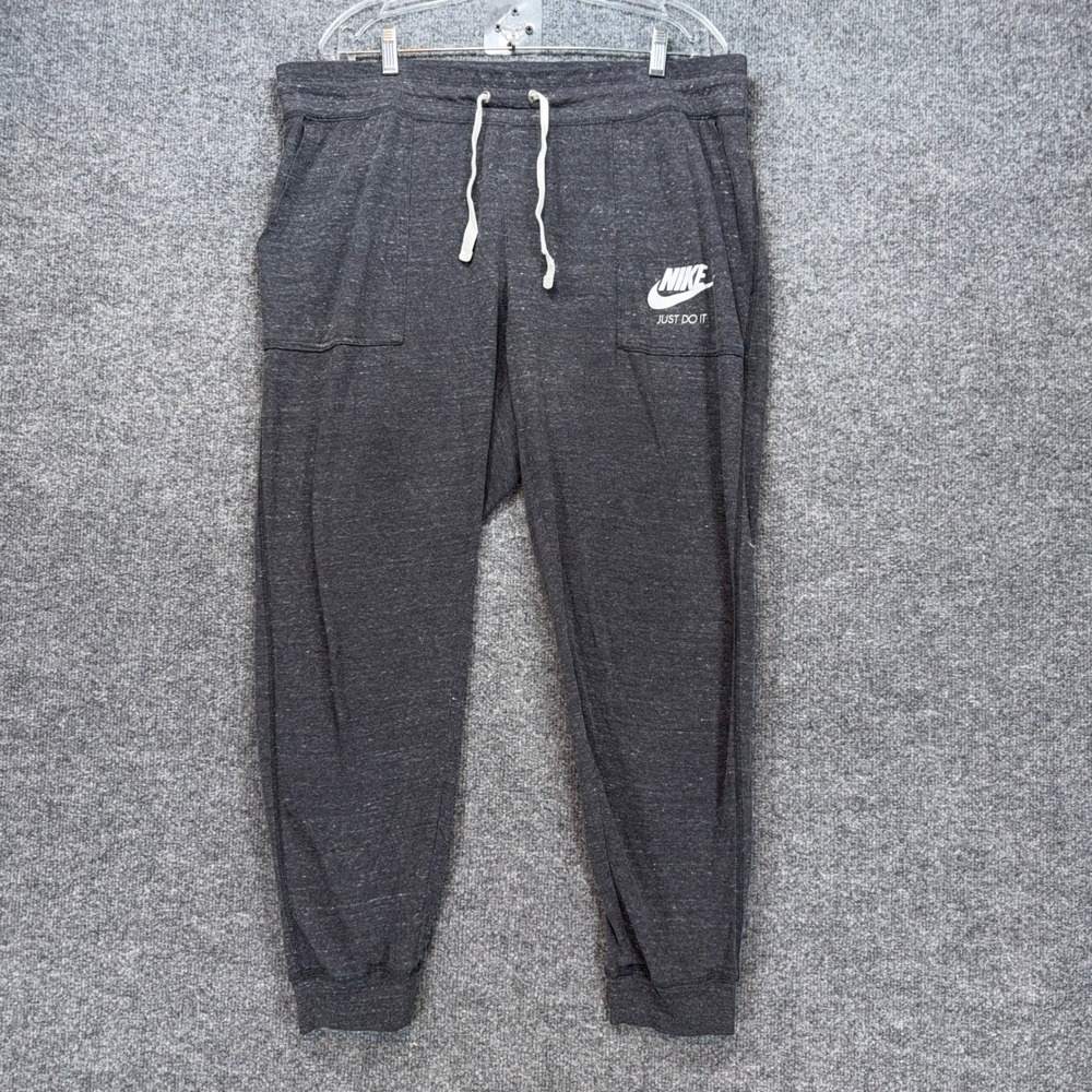 Nike Joggers Women 1X Charcoal Grey Gym Vintage Lightweight Sweatpants Plus Size